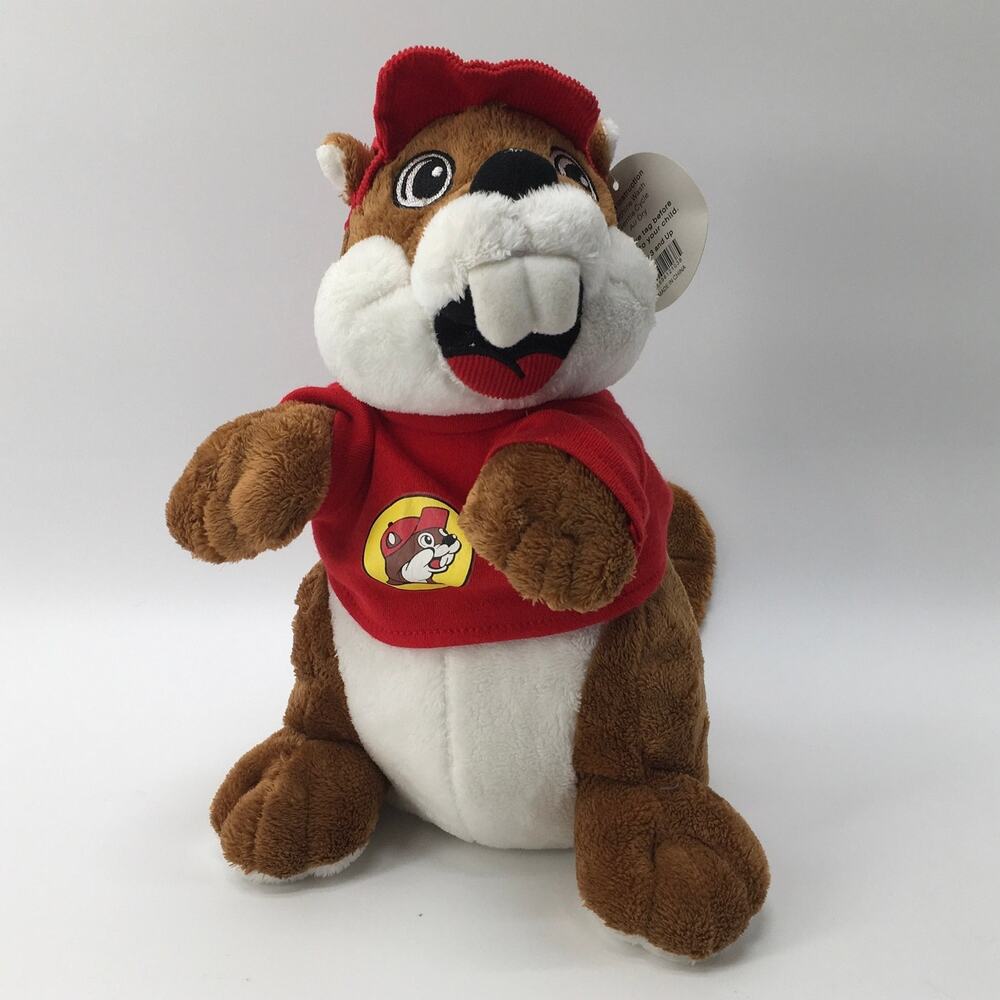 Buc-ees Plush Bucky Beaver 12" Toy Stuffed Animal Red Hat & Shirt with Tag